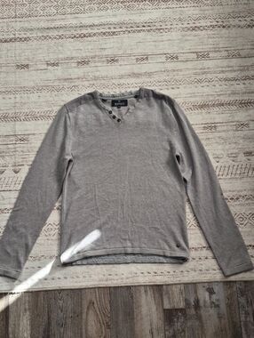Buffalo David Bitton Light Gray Long-Sleeve Crew Sweater
